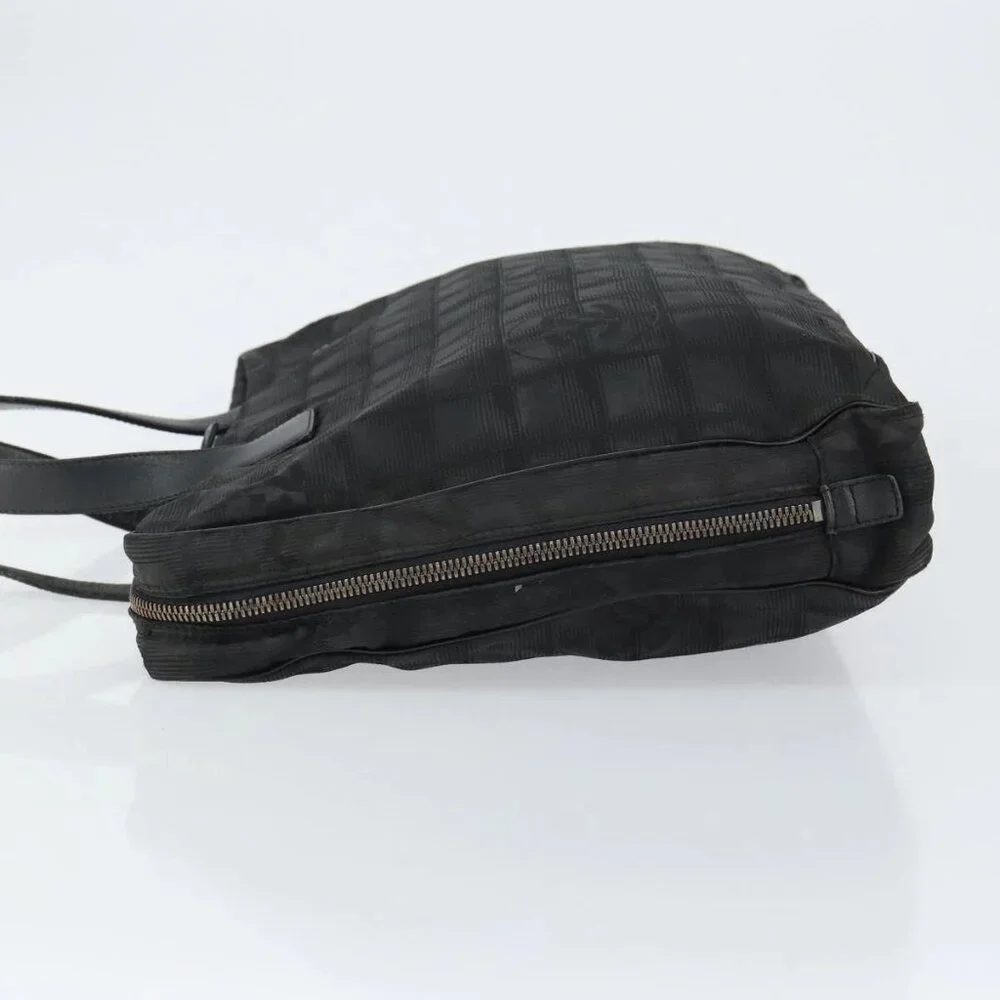 CHANEL New Travel Line Briefcase Nylon Black Silver
